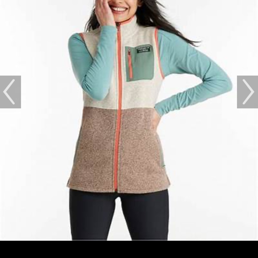 Women's Colorblock Fleece Vest L.L. Bean vest size medium